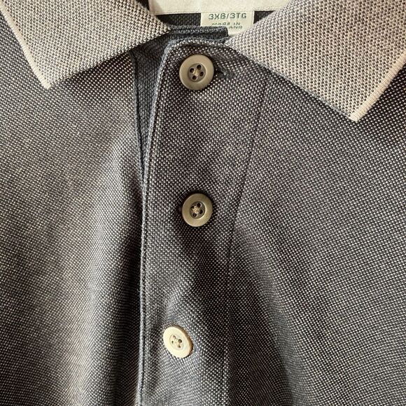 Cutter & Buck Long Sleeve Polo 3X Black & Beige 100% Cotton EUC 3XB 3TG - Picture 4 of 14